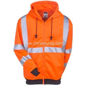 High-Visibility Orange Fleece Hooded Sweatshirt